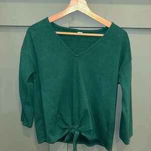 Hunter Green V-Neck Women's Top